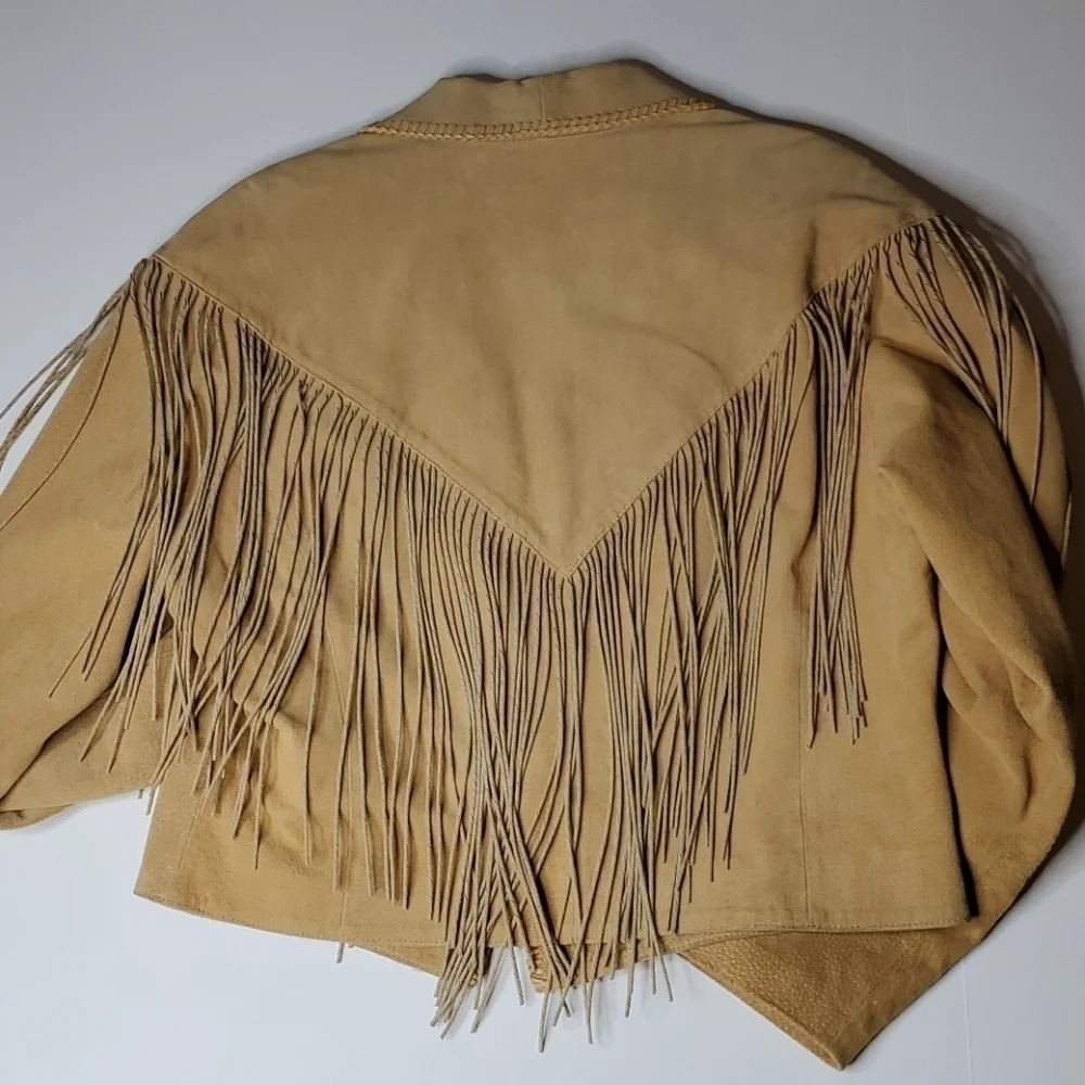 Western Cowgirl Carter Cripple Creek Coastal Cowboy Suede Fringe Jacket XL EUC